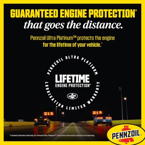 Pennzoil Ultra Platinum Full Synthetic 0W-40 Motor Oil, 1 Quart (6 Pack)