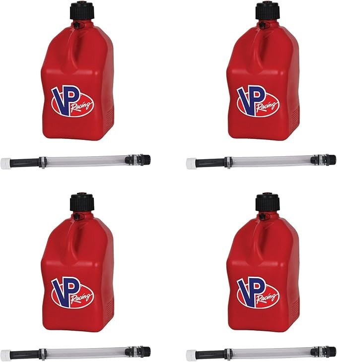 VP Racing Fuels 35160 Motorsport 5 Gallon Square Plastic Utility Jug Red 4 pack