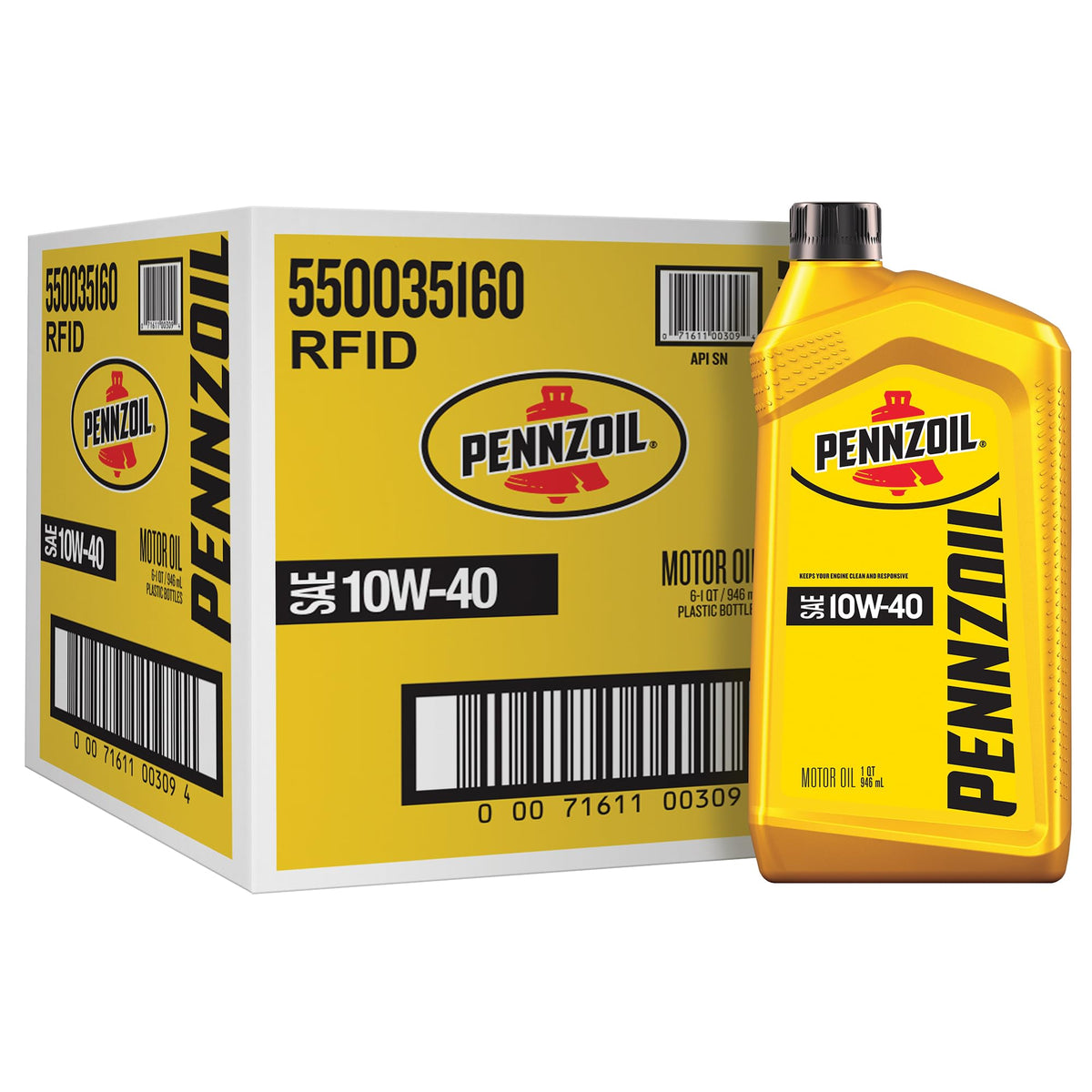 Pennzoil Motor Oil 10W-40 — 1-Quart Cases