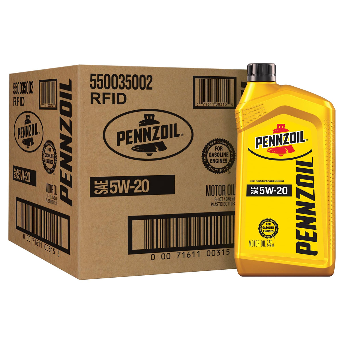 Pennzoil Motor Oil 5W-20 — 1-Quart Cases
