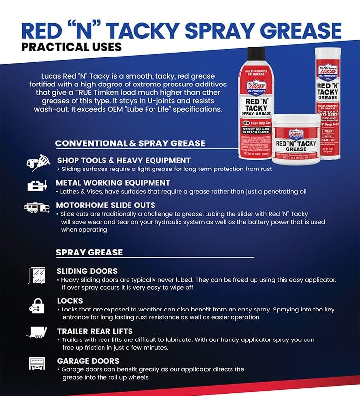 Lucas Oil 10005 Red 'N' Tacky Grease