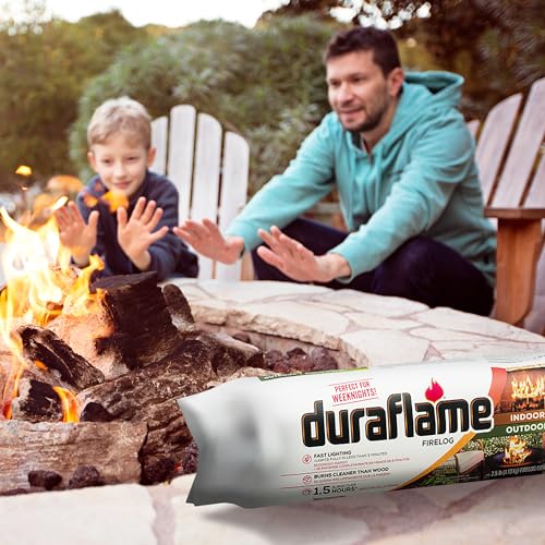 Duraflame 2.5lb Indoor Outdoor Quick Light Firelog for Camping, Firepits, Bonfires, and Fireplaces, 1.5 Hour Long Burn Time, 6 Pack