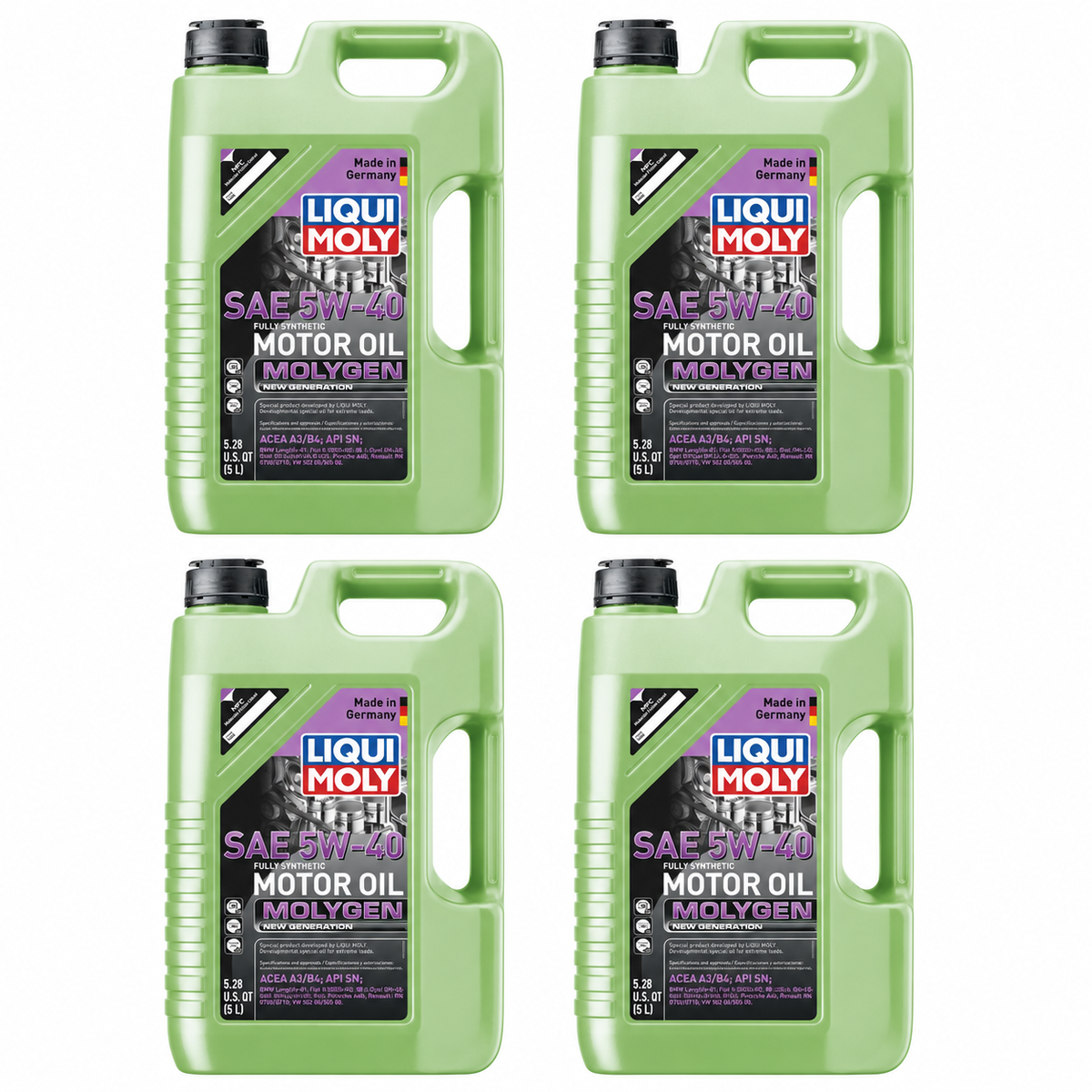 LIQUI MOLY Molygen New Generation SAE 5W-40, 20232, 4 x 5 L on white