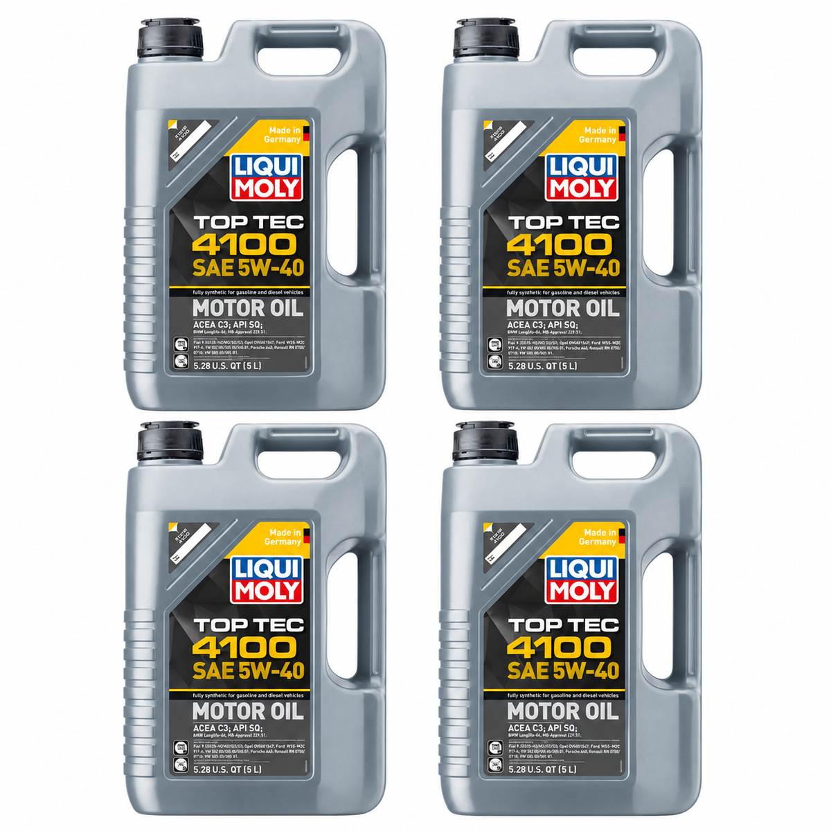 LIQUI MOLY Top Tec 4100 SAE 5W-40, 2330, 4 x 5 L on white