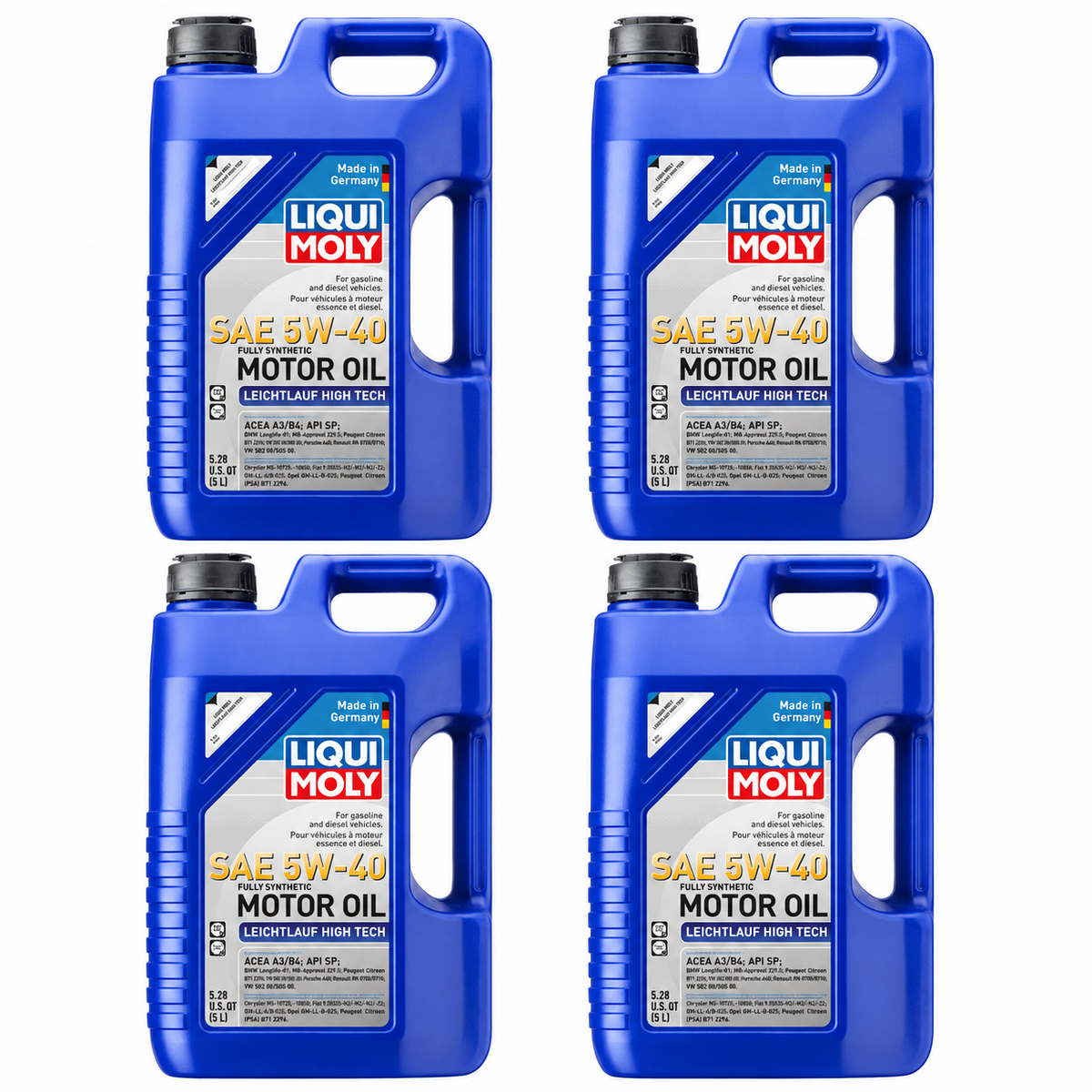 LIQUI MOLY Leichtlauf High Tech SAE 5W-40, 2332, 4 x 5 L on white