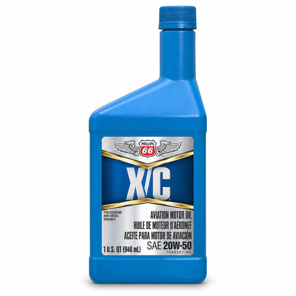 Phillips 66 X/C 20W-50 Aviation Piston Engine Oil — 1 Quart, Case of 12