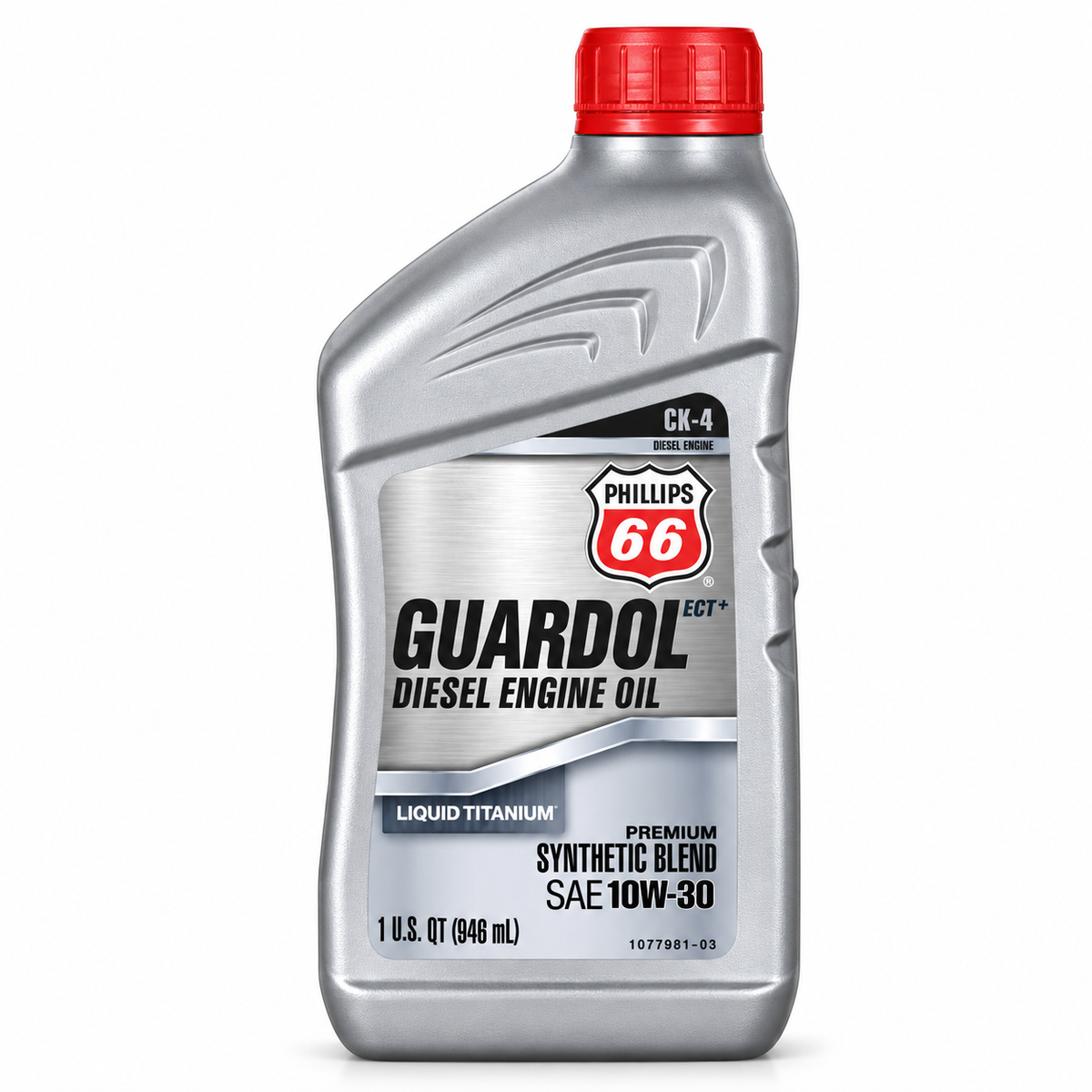 Phillips 66 Guardol ECT 10W-30 Synthetic Blend Diesel Engine Oil — 1 Quart, Case of 12