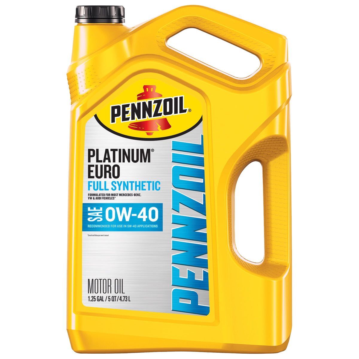 Pennzoil Platinum Euro Full Synthetic 0W-40 — one 5-quart jug