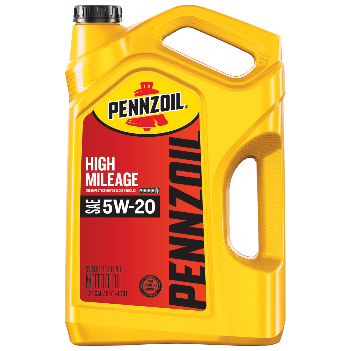 Pennzoil High Mileage 5W-20 — one 5-quart jug