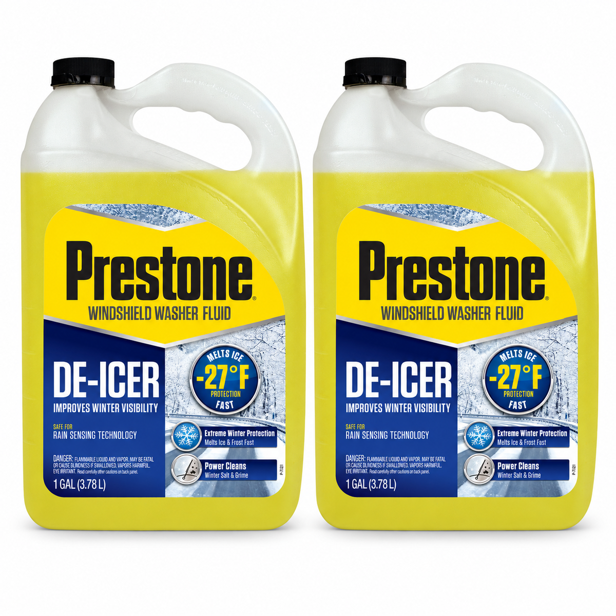 Prestone De-Icer Winter Windshield Washer Fluid, 1 Gallon - two 1-gallon bottles