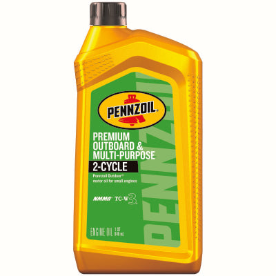 Pennzoil Premium Outboard 2-Cycle Oil — 1 Quart bottle shown; sold in a six-pack product photo