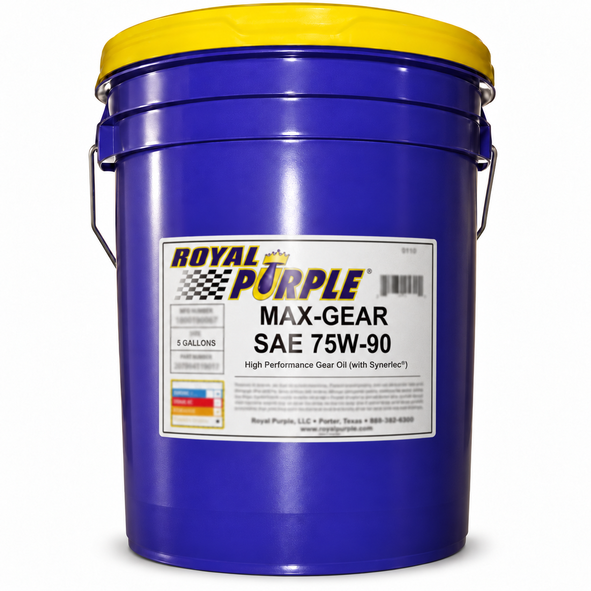 Royal Purple Max Gear Synthetic Gear Oil 75W-90 in a 5-Gallon Pail