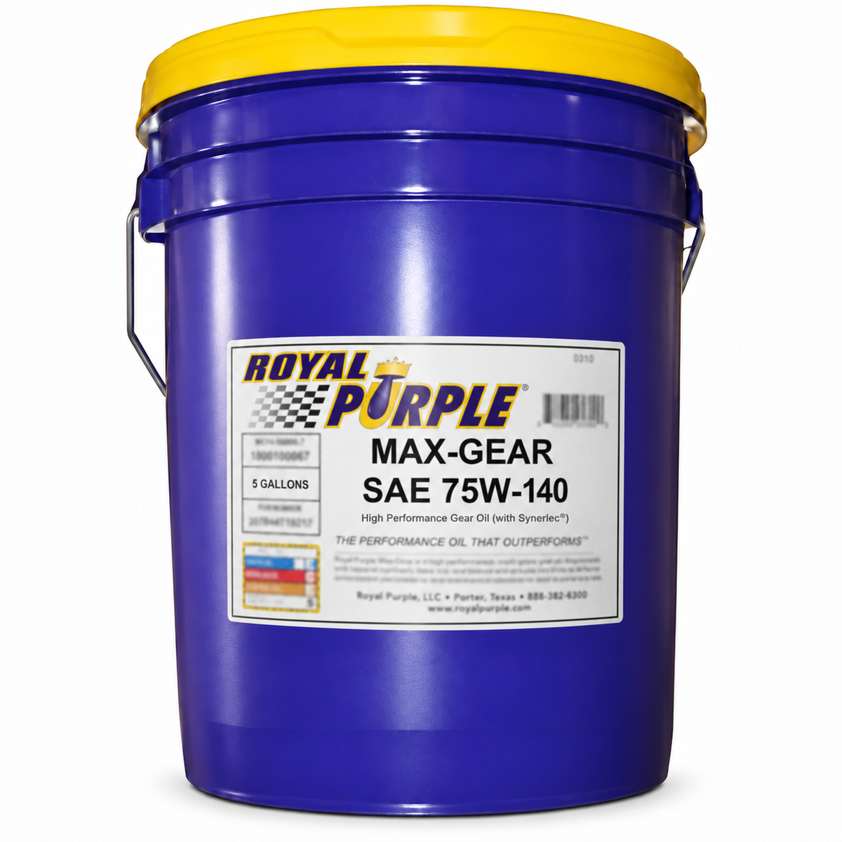 Royal Purple Max Gear Synthetic Gear Oil 75W-140 in a 5-Gallon Pail