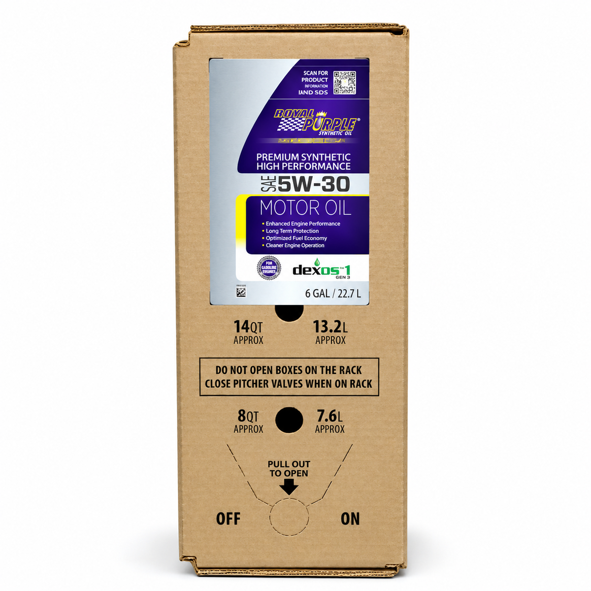 Royal Purple Full Synthetic Motor Oil 5W-30 in a 6-Gallon EcoBox