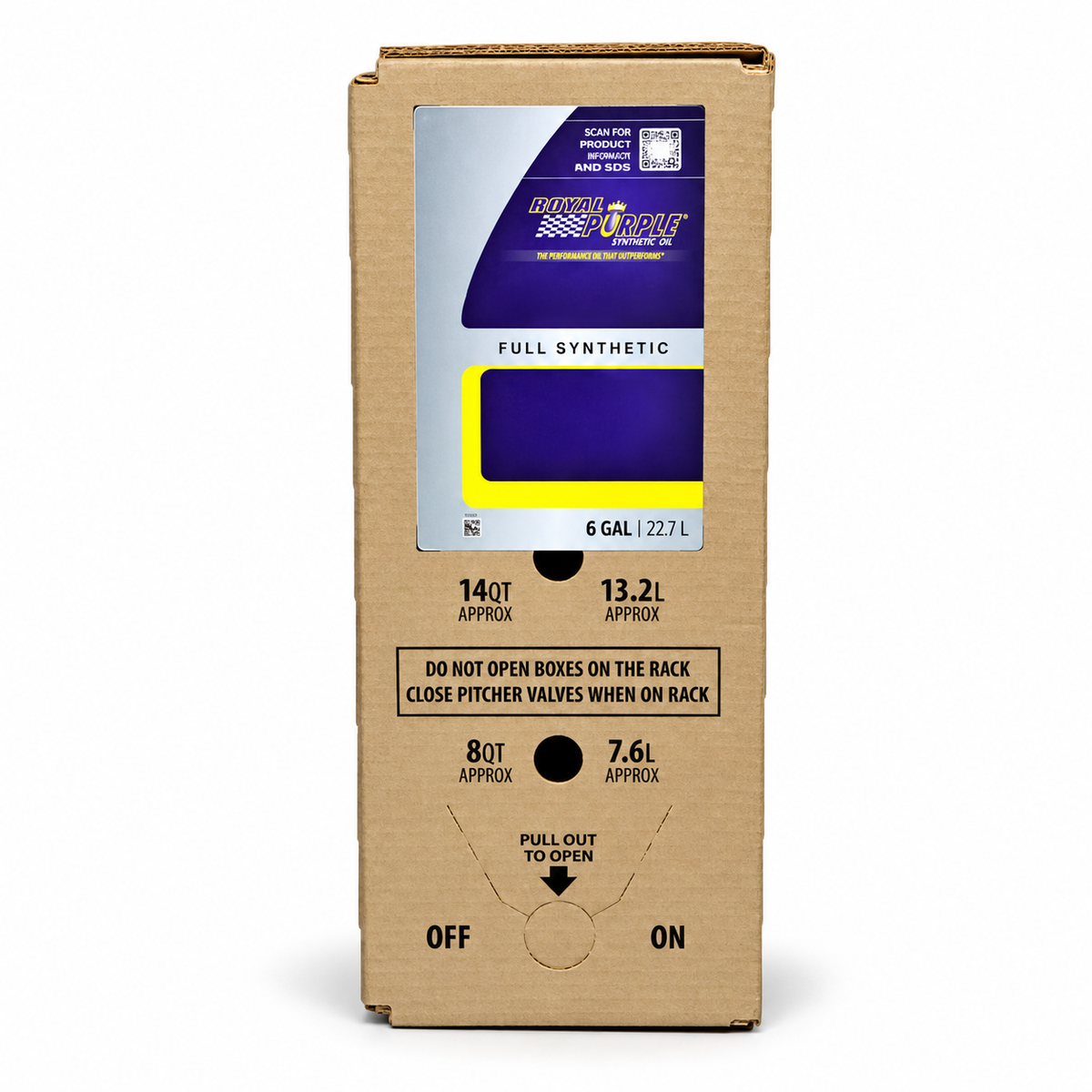 Royal Purple 6-gallon EcoBox bulk package for 5W-40 full synthetic motor oil