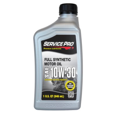 Service Pro 10W-30 Full Synthetic Motor Oil 1 Qt — Full Case of 6 (6 × 1 qt)