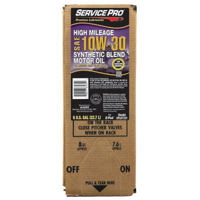 Service Pro 10W-30 High Mileage Synthetic Blend Motor Oil 6 Gal E-Pak