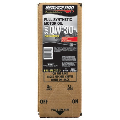Service Pro 0W-30 Euro Full Synthetic Motor Oil 6 Gal E-Pak