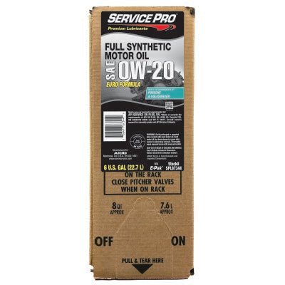 Service Pro 0W-20 Euro Full Synthetic Motor Oil 6 Gal E-Pak