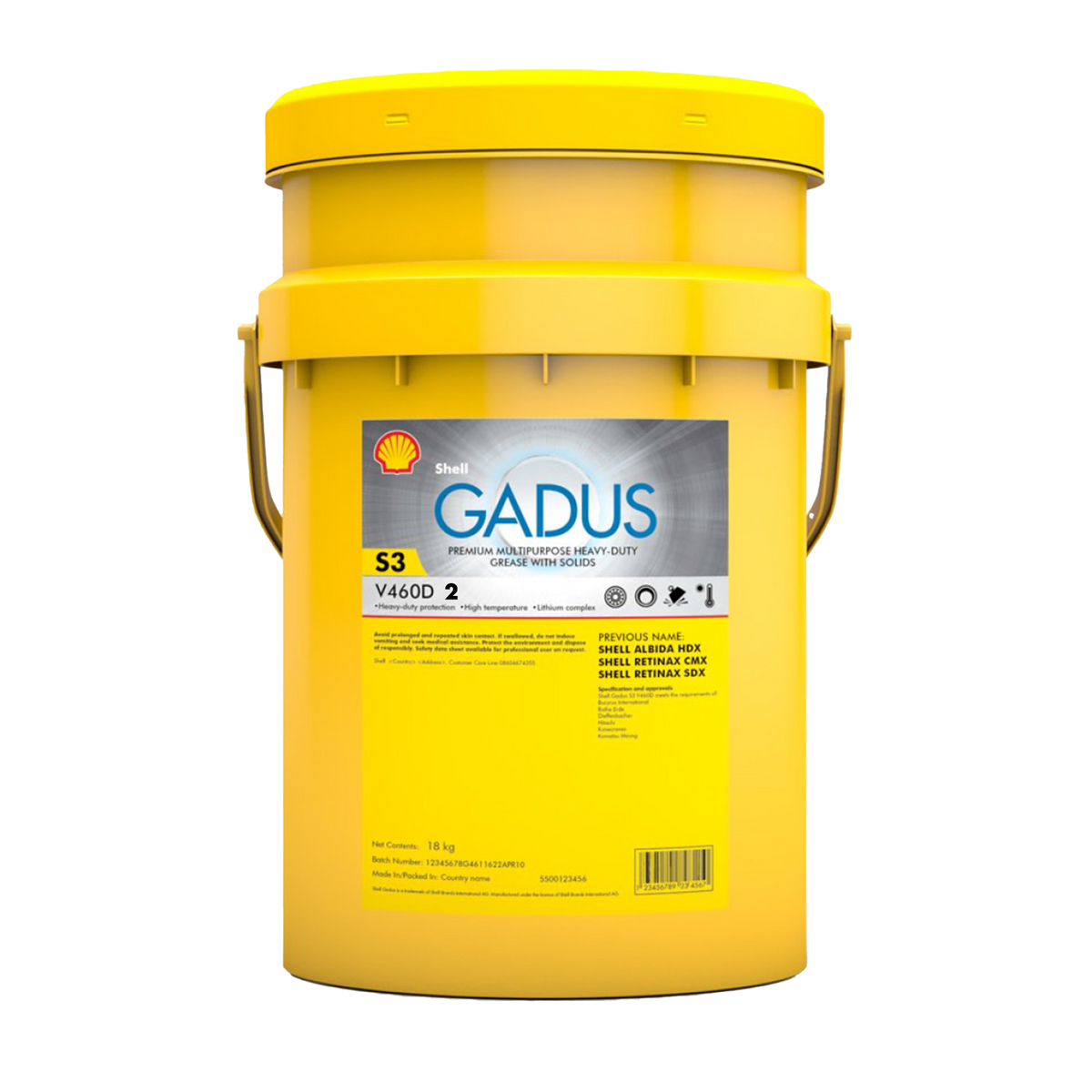 Shell Gadus S3 V460D NLGI 2 Grease, 18 kg Pail