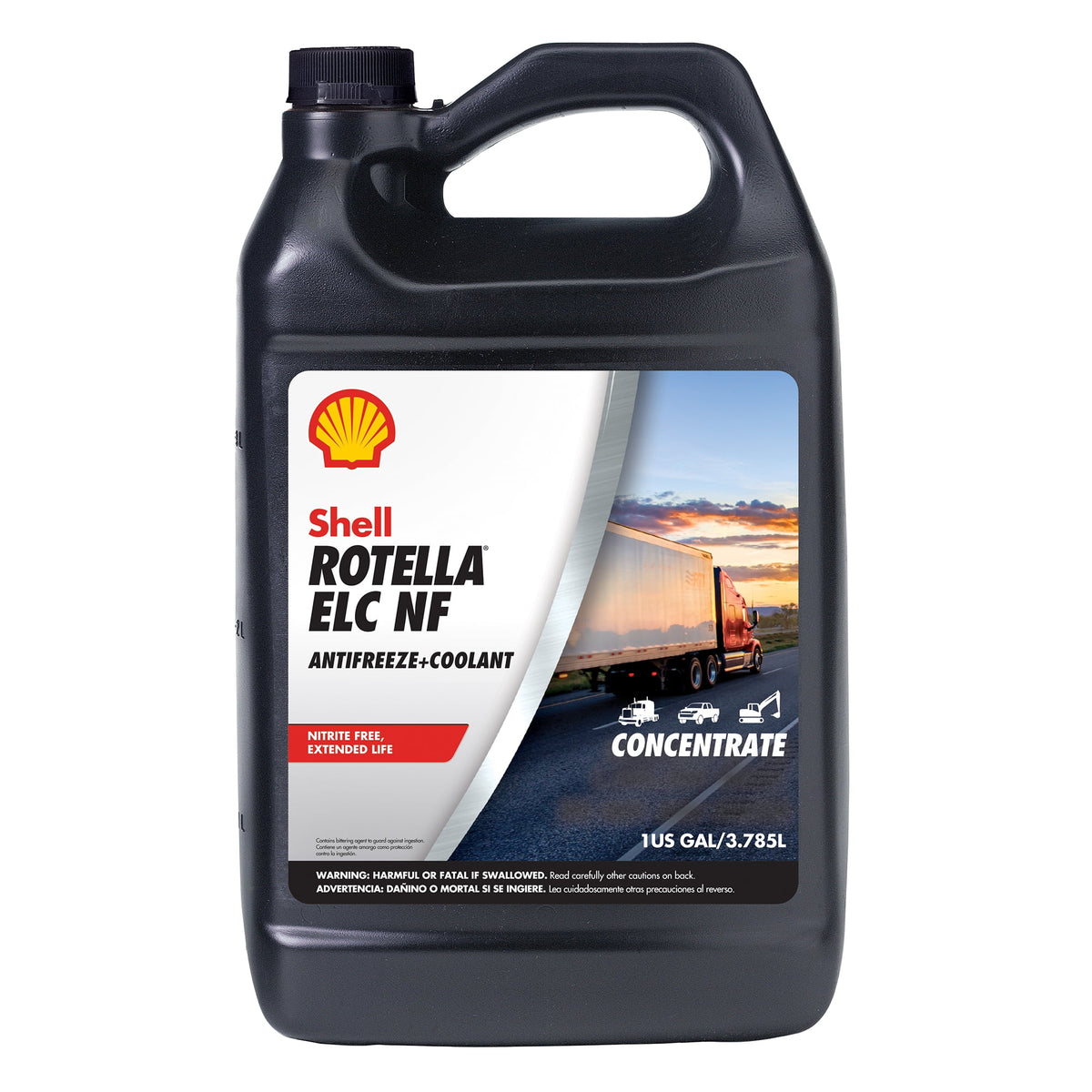 Shell Rotella ELC Nitrite-Free Antifreeze/Coolant, Red Concentrate, 1 Gallon, Case of 6 — individual container shown