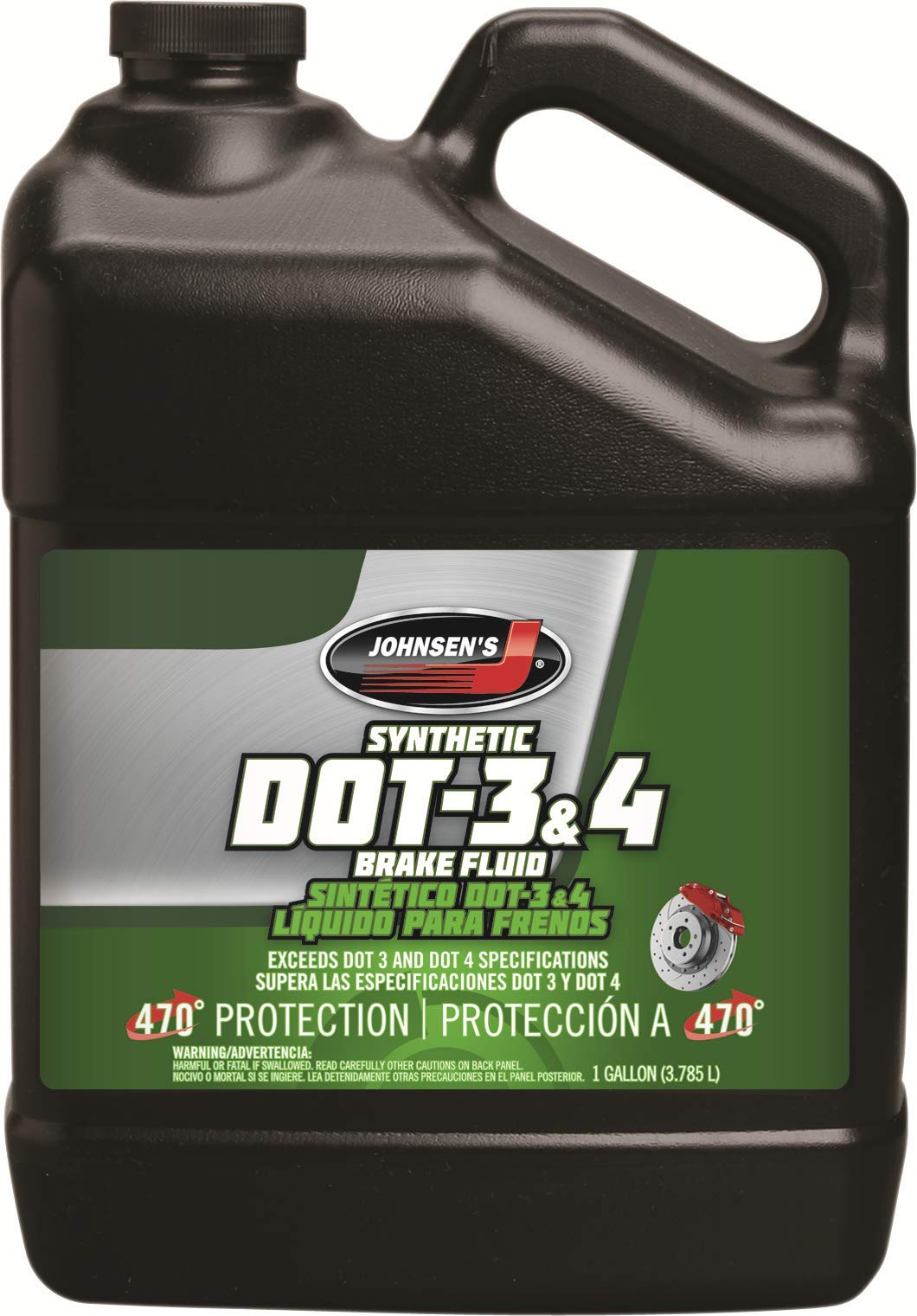 Johnsen's 5034-4PK Premium Synthetic DOT-4 Brake Fluid - 1 Gallon, (Pack of 4)