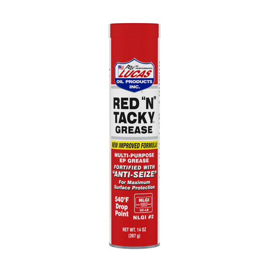 Lucas Oil 10005 Red "N" Tacky Grease - 14 Ounce Cartridge (Pack of 30)