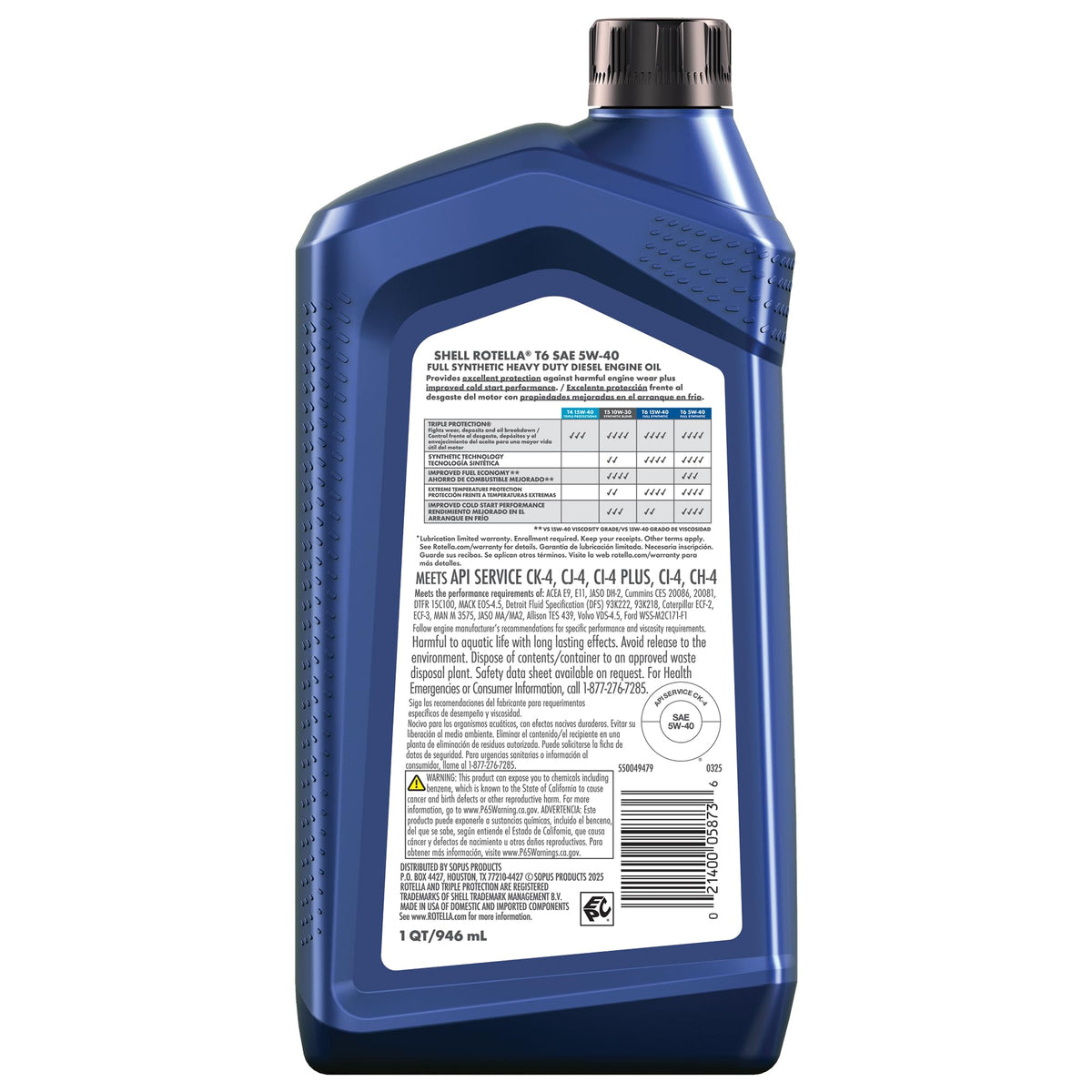Shell Rotella T6 Full Synthetic Diesel Engine Oil