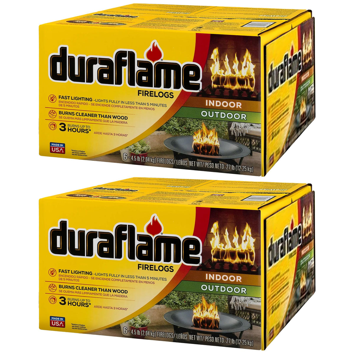 Duraflame 6-Pack Indoor/Outdoor Logs for Fireplace & Fire Pit, 3-Hour Burn, 4.5lb Each