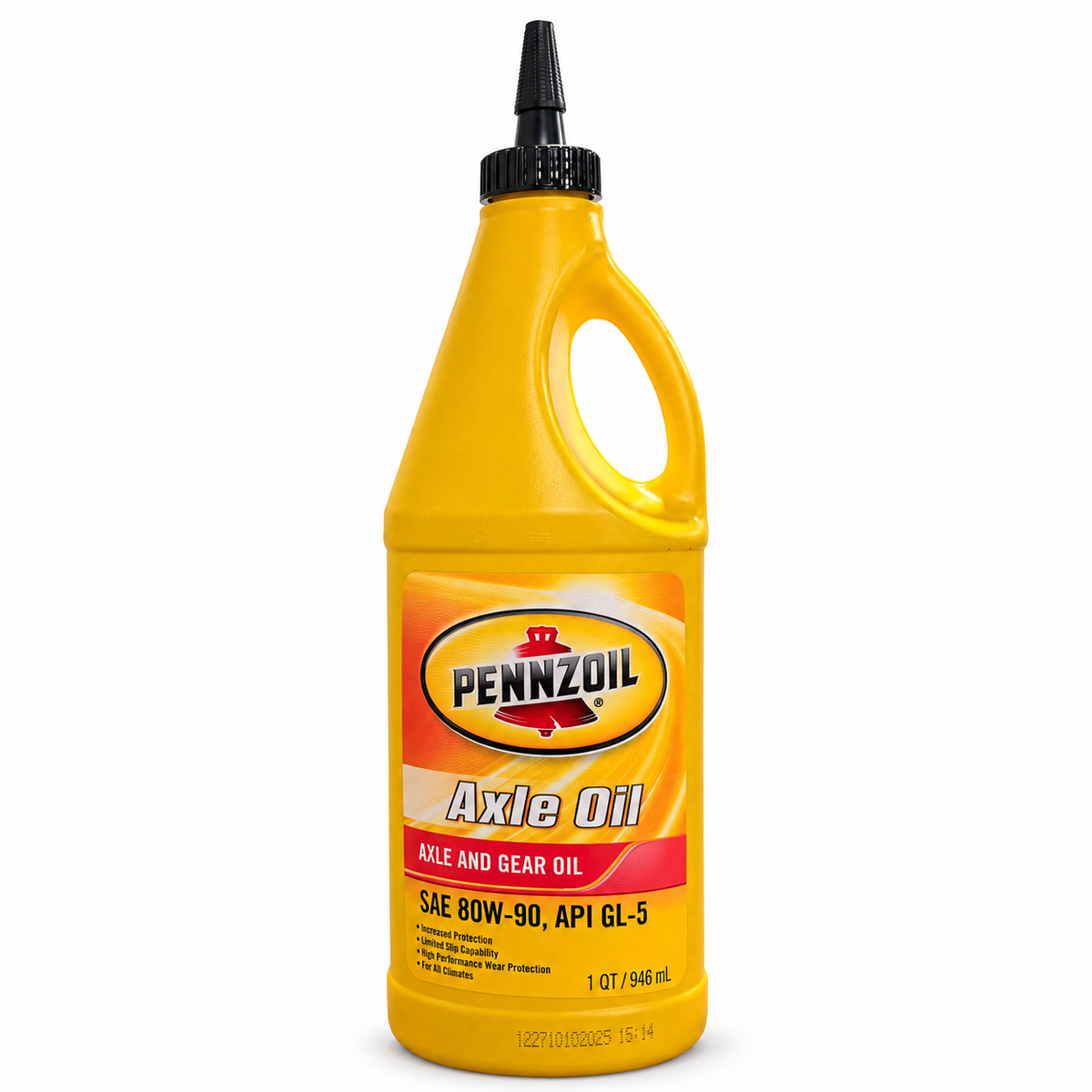 Pennzoil Axle Gear Oil 80W-90 — 1 Quart — single actual 1-quart bottle on white background