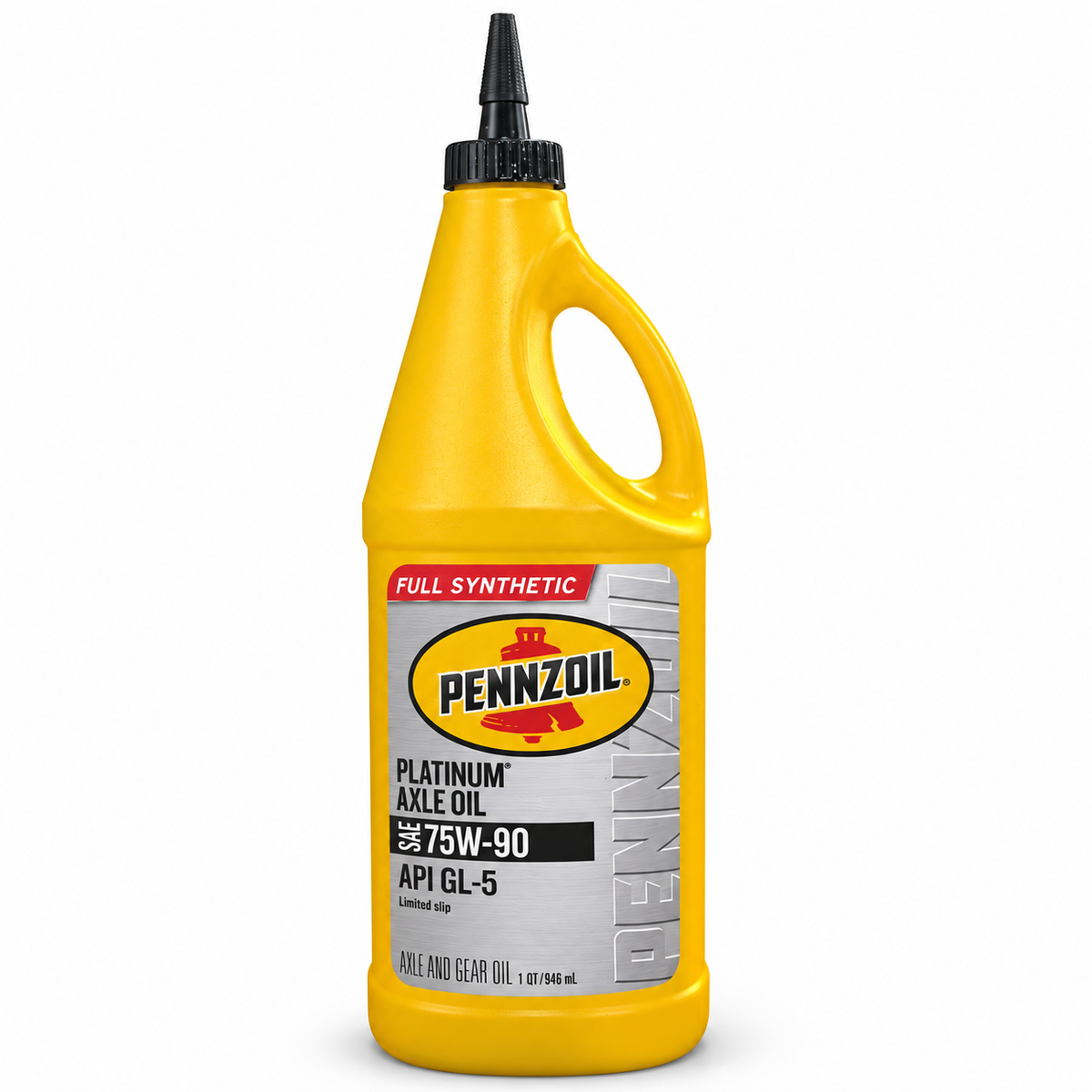 Pennzoil Platinum Synthetic Axle Gear Oil 75W-90 — 1 Quart — single actual 1-quart bottle on white background