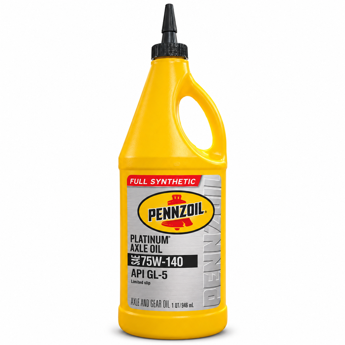 Pennzoil Platinum Synthetic Axle Gear Oil 75W-140 — 1 Quart — single actual 1-quart bottle on white background