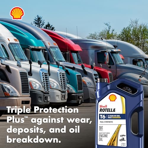 Shell Rotella T6 Full Synthetic 15W-40 Diesel Engine Oil, 1 Gallon (3 Pack)