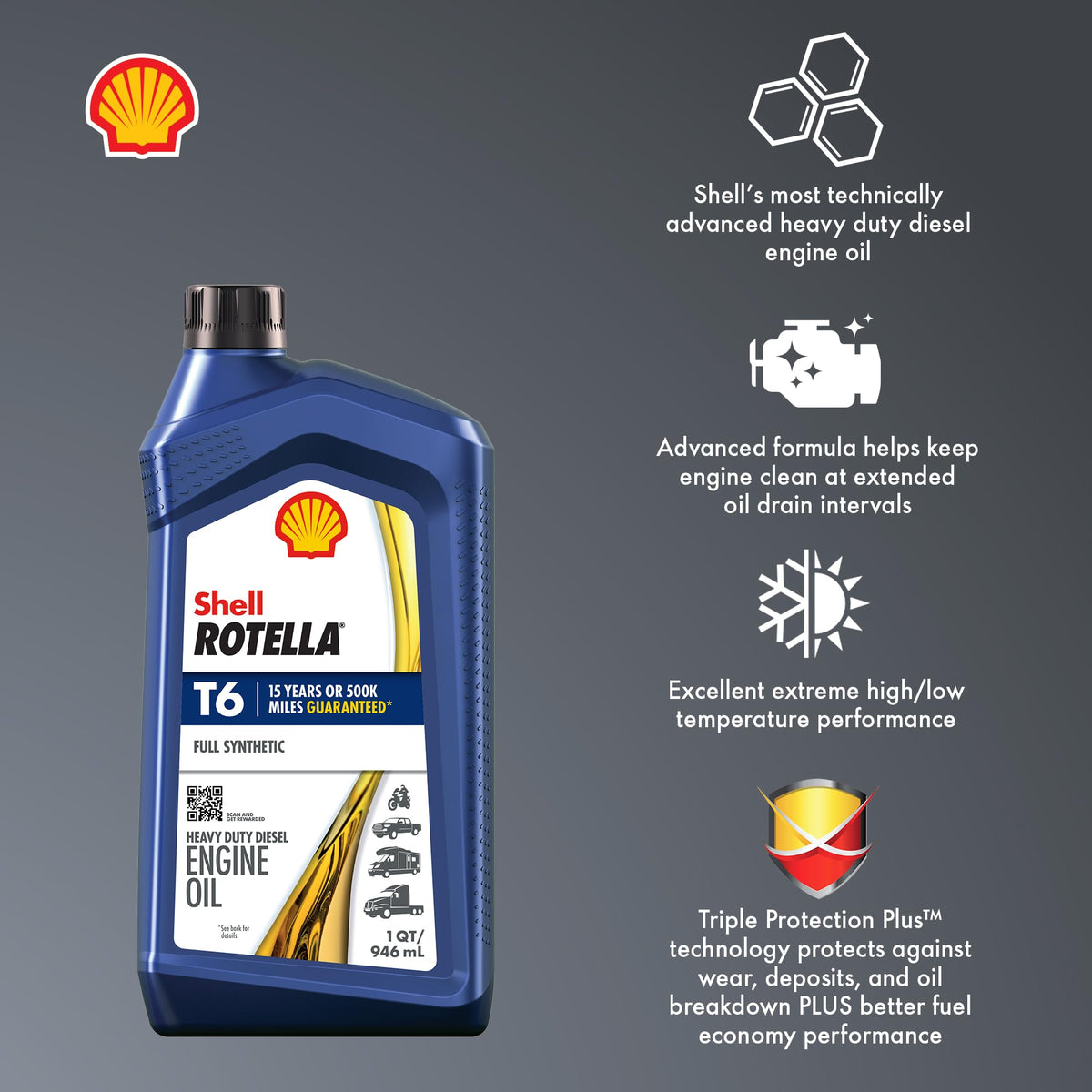 Shell Rotella T6 Full Synthetic Diesel Engine Oil