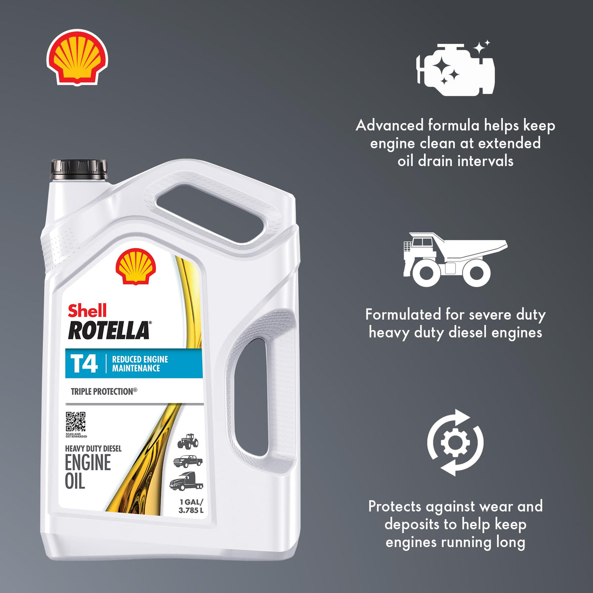 Shell Rotella T4 Triple Protection Conventional Diesel Engine Oil