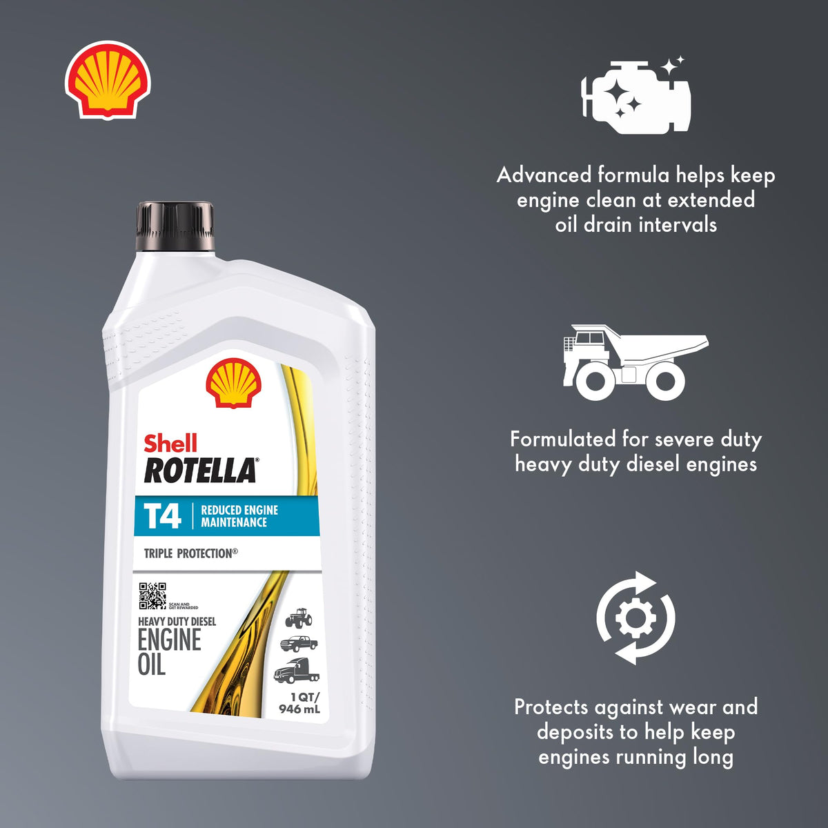 Shell Rotella T4 Triple Protection Conventional Diesel Engine Oil