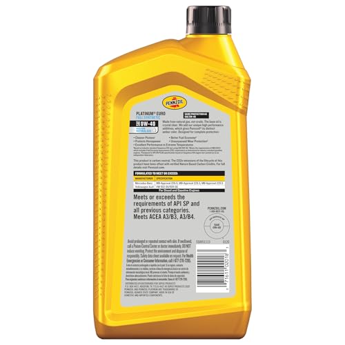 Pennzoil Platinum Euro Full Synthetic Motor Oil