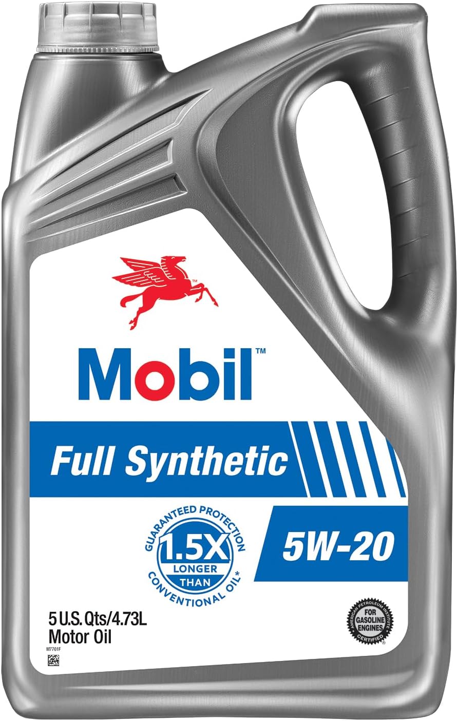 Mobil Full Synthetic Motor Oil 5W-20, 5 Quart