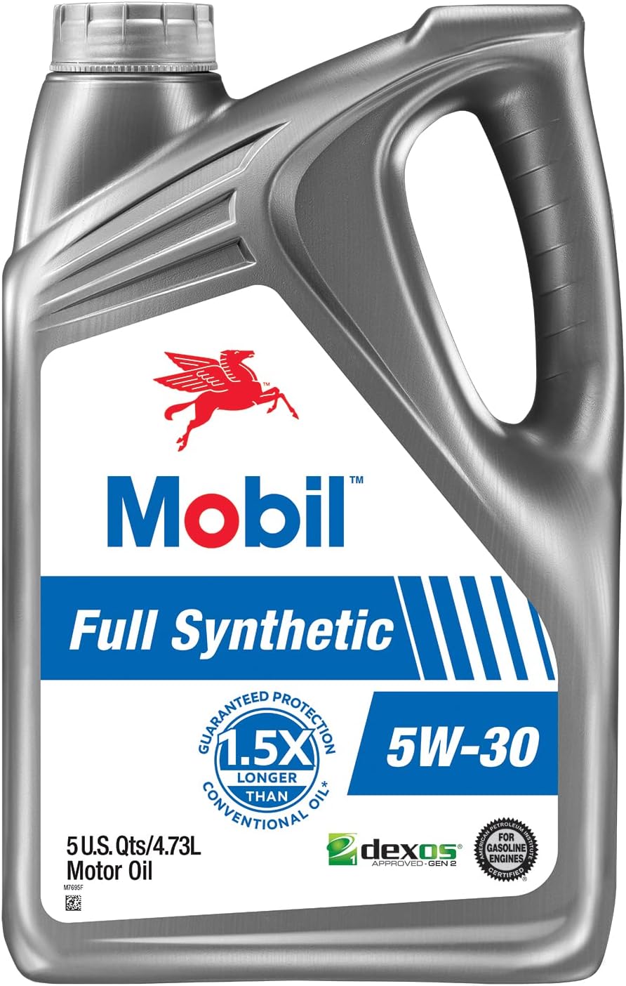 Mobil Full Synthetic Motor Oil 5W-30, 5 Quart