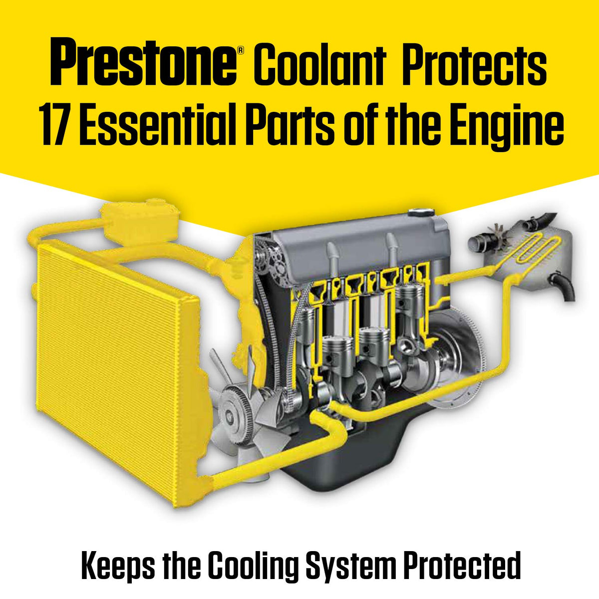 Prestone AF2000-6PK Extended Life Antifreeze - 1 Gallon, (Pack of 6)