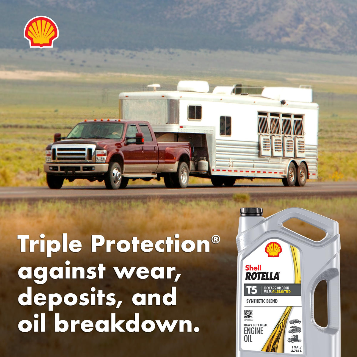 Shell Rotella T5 Synthetic Blend 10W-30 Diesel Engine Oil