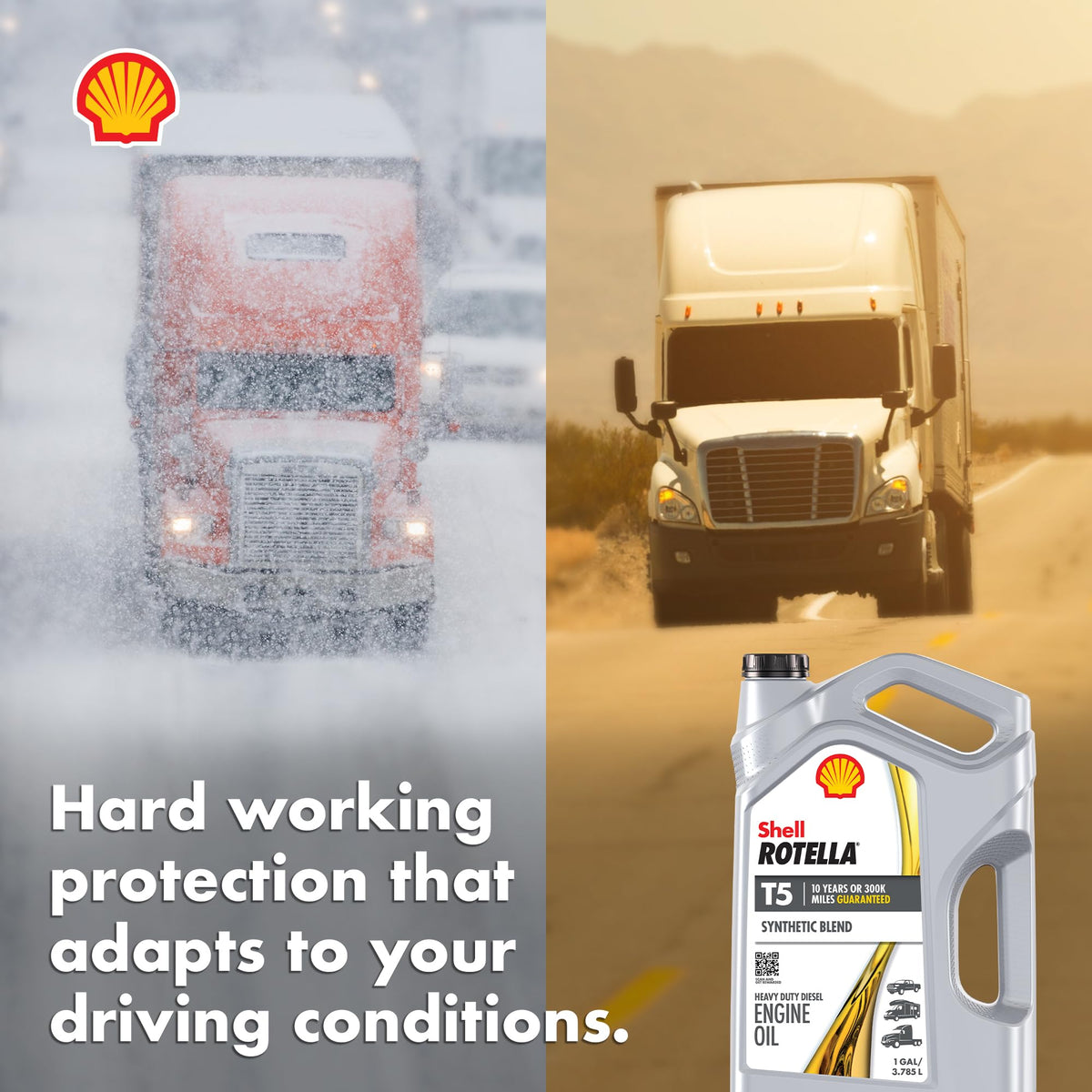 Shell Rotella T5 Synthetic Blend 10W-30 Diesel Engine Oil
