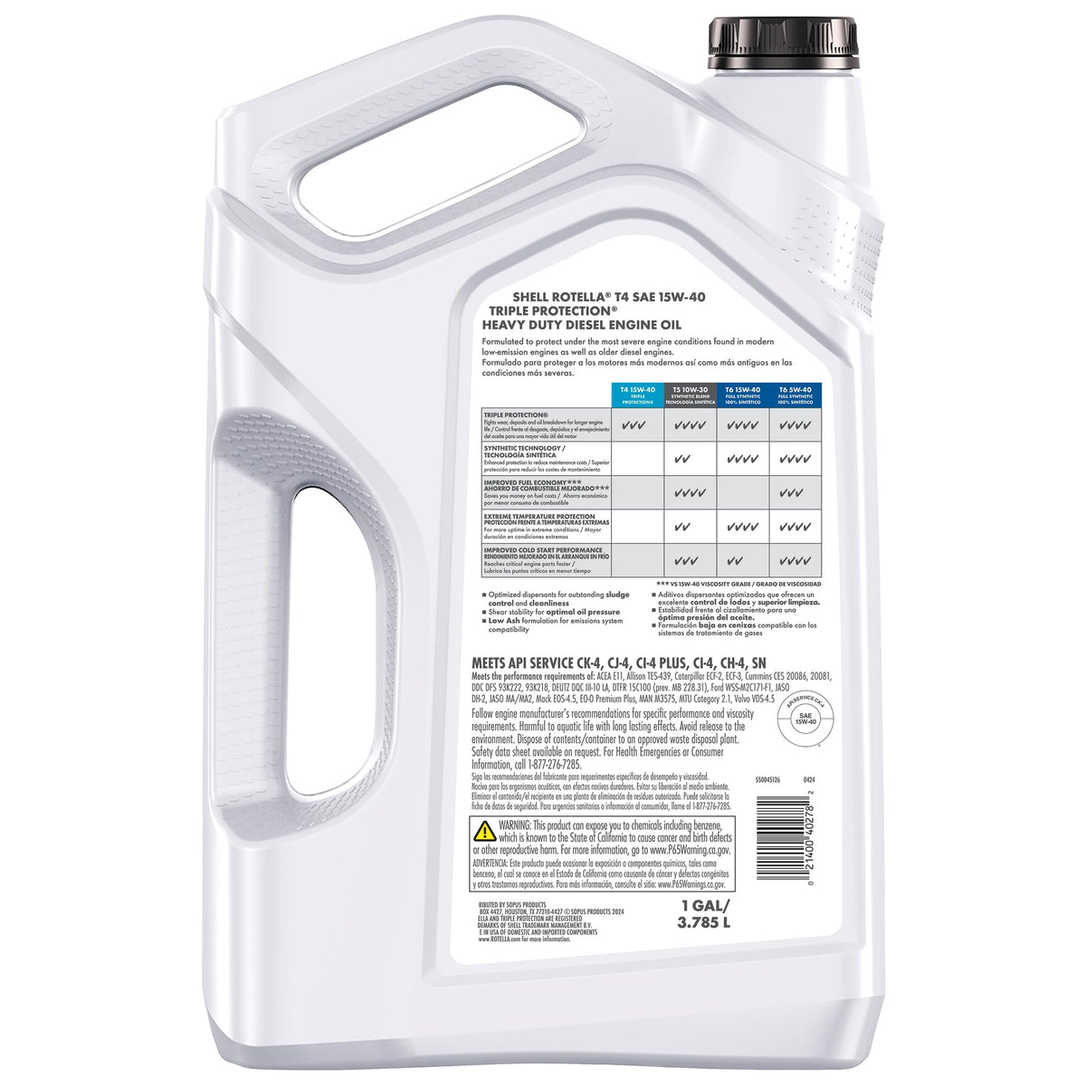 Shell Rotella T4 Triple Protection Conventional Diesel Engine Oil