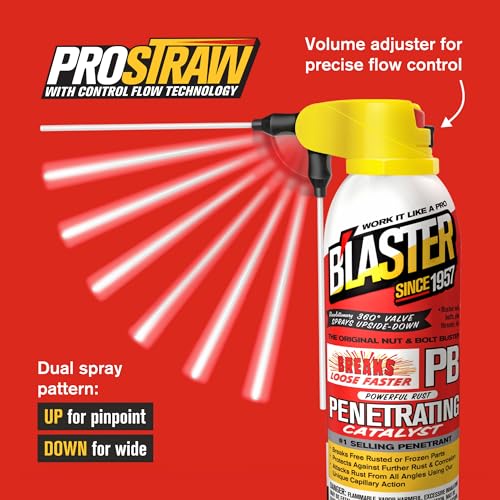 B'laster PB Blaster Penetrating Oil Spray Breaks Free Rusted or Frozen Bolts, Rust Penetrating Spray, Rust Prevention Spray, Anti Corrosion Spray, 11 Ounces, Pack of 12