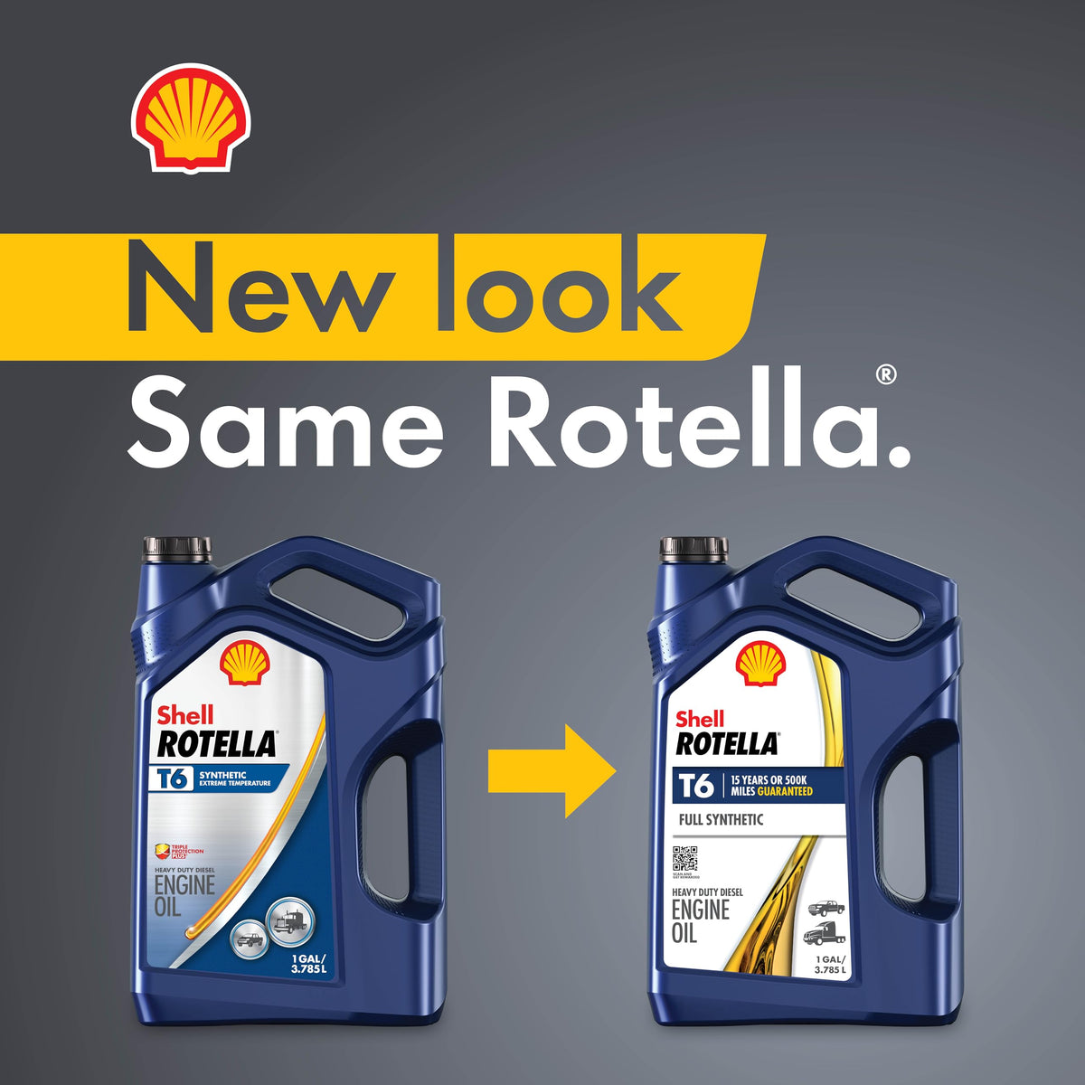 Shell Rotella T6 Full Synthetic 15W-40 Diesel Engine Oil, 1 Gallon (3 Pack)