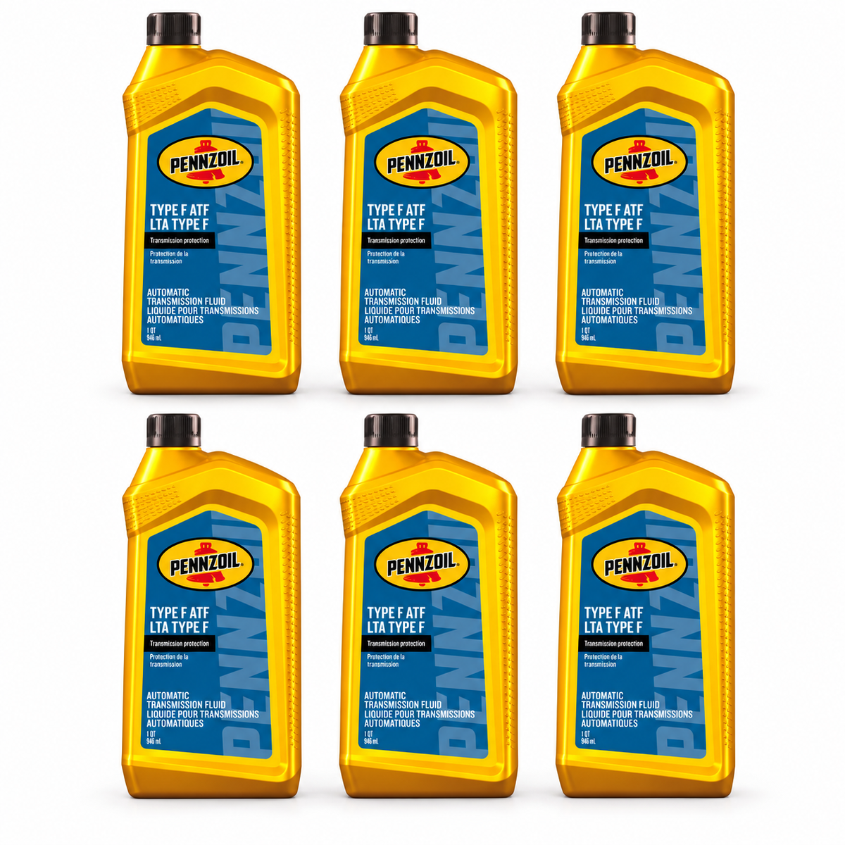 Pennzoil Type F ATF — six 1-quart bottles