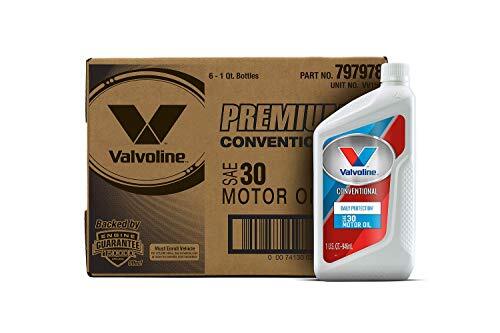 Valvoline Daily Protection SAE 30 Motor Oil — Full Box (6 x 1 qt) — original packaging.
