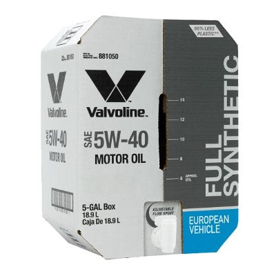 Valvoline Advanced European Full Synthetic 5W-40 Motor Oil — 5 Gallon Bay Box — original packaging.