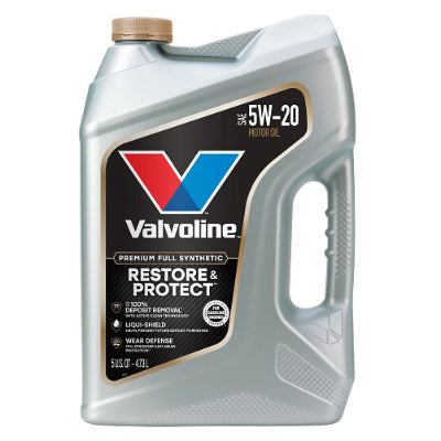 Valvoline Restore & Protect Full Synthetic 5W-20 — one 5-quart jug.