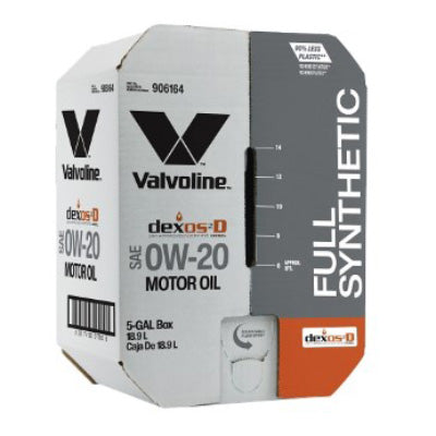 Valvoline Full Synthetic dexosD 0W-20 — original 5-gallon Bay Box, 20 US quarts.